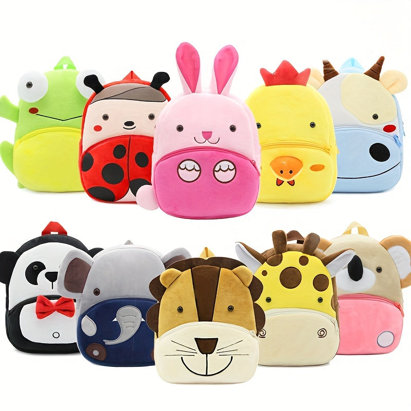 1PC Toddler Plush Cartoon Backpack – Cute & Lightweight Mini Travel Bag for Kids, Boys & Girls