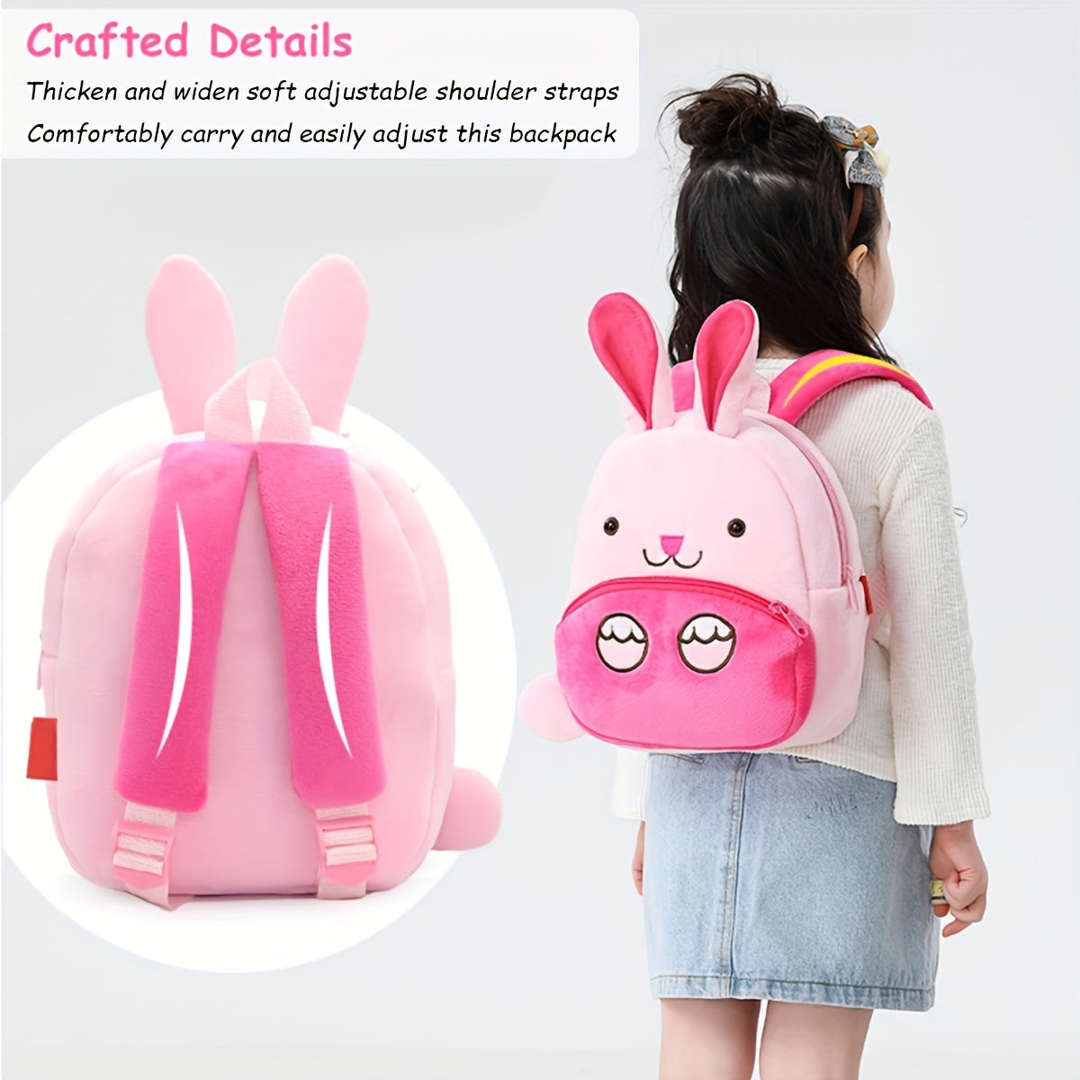 1PC Toddler Plush Cartoon Backpack – Cute & Lightweight Mini Travel Bag for Kids, Boys & Girls