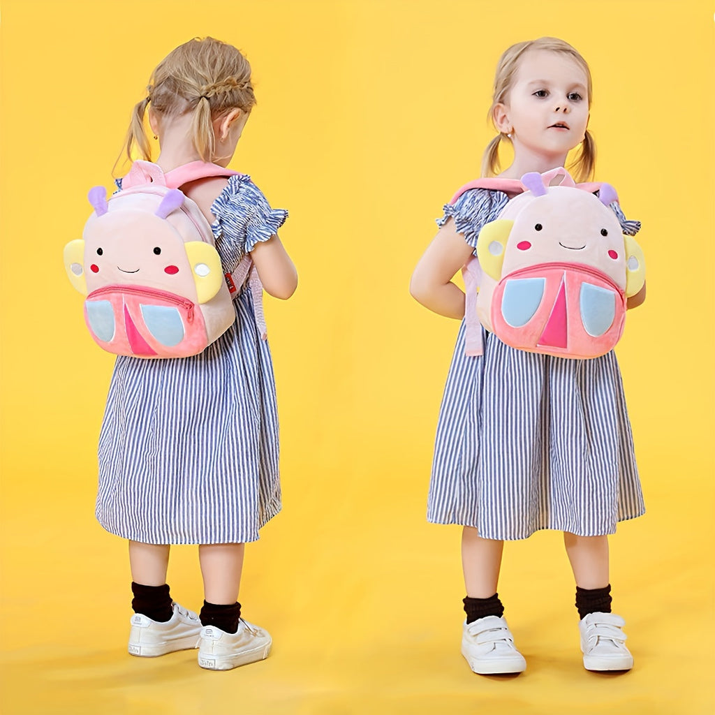 1PC Toddler Plush Cartoon Backpack – Cute & Lightweight Mini Travel Bag for Kids, Boys & Girls