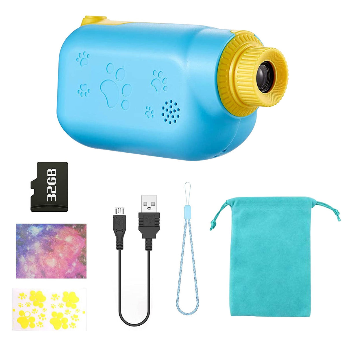 Kids Digital Camera Child Video Camera Children Camcorder Christmas Toy Birthday Gifts with 2.4in Screen 4X Digital Zoom 5 Games 32G MMC Card for 3-10