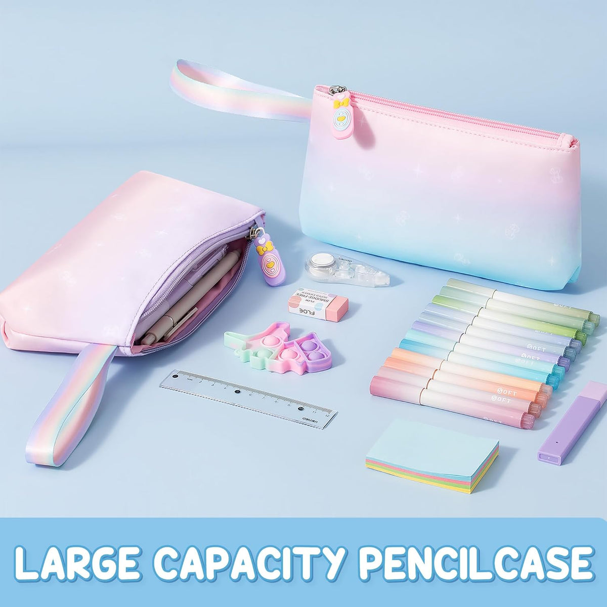 Girls School Backpack Set 3-Piece - Waterproof Kids Backpack with Lunch Box