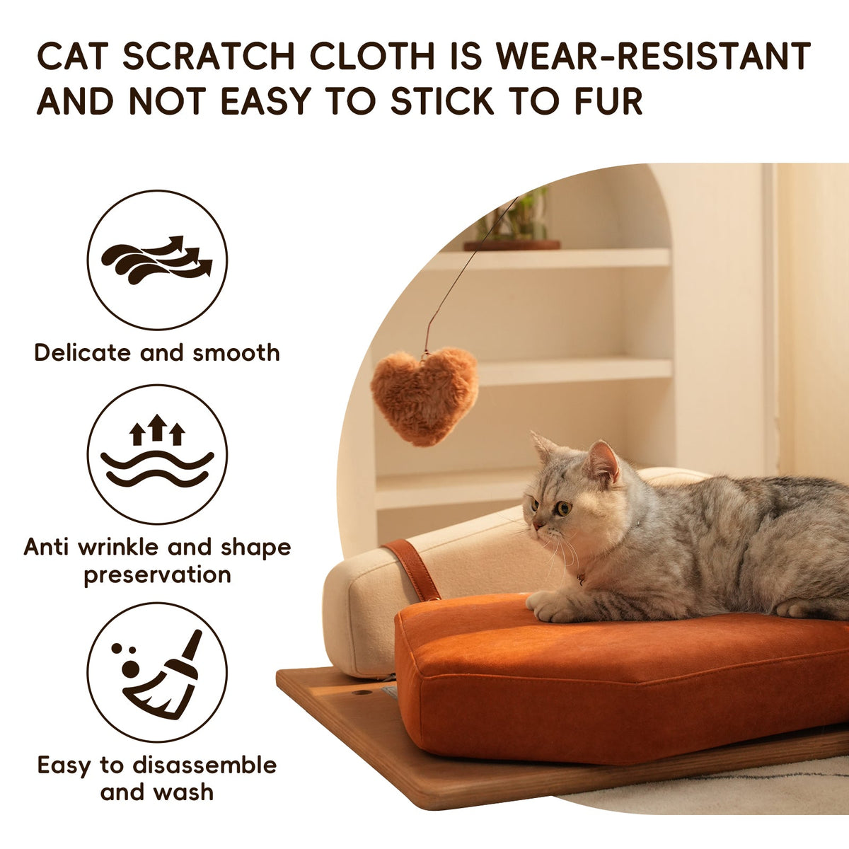 Wooden Pet Bed for Cats & Dogs with Interactive Toy - Oak Veneer