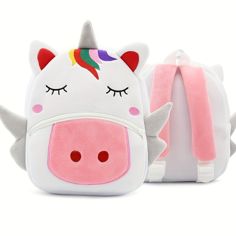 1PC Toddler Plush Cartoon Backpack – Cute & Lightweight Mini Travel Bag for Kids, Boys & Girls
