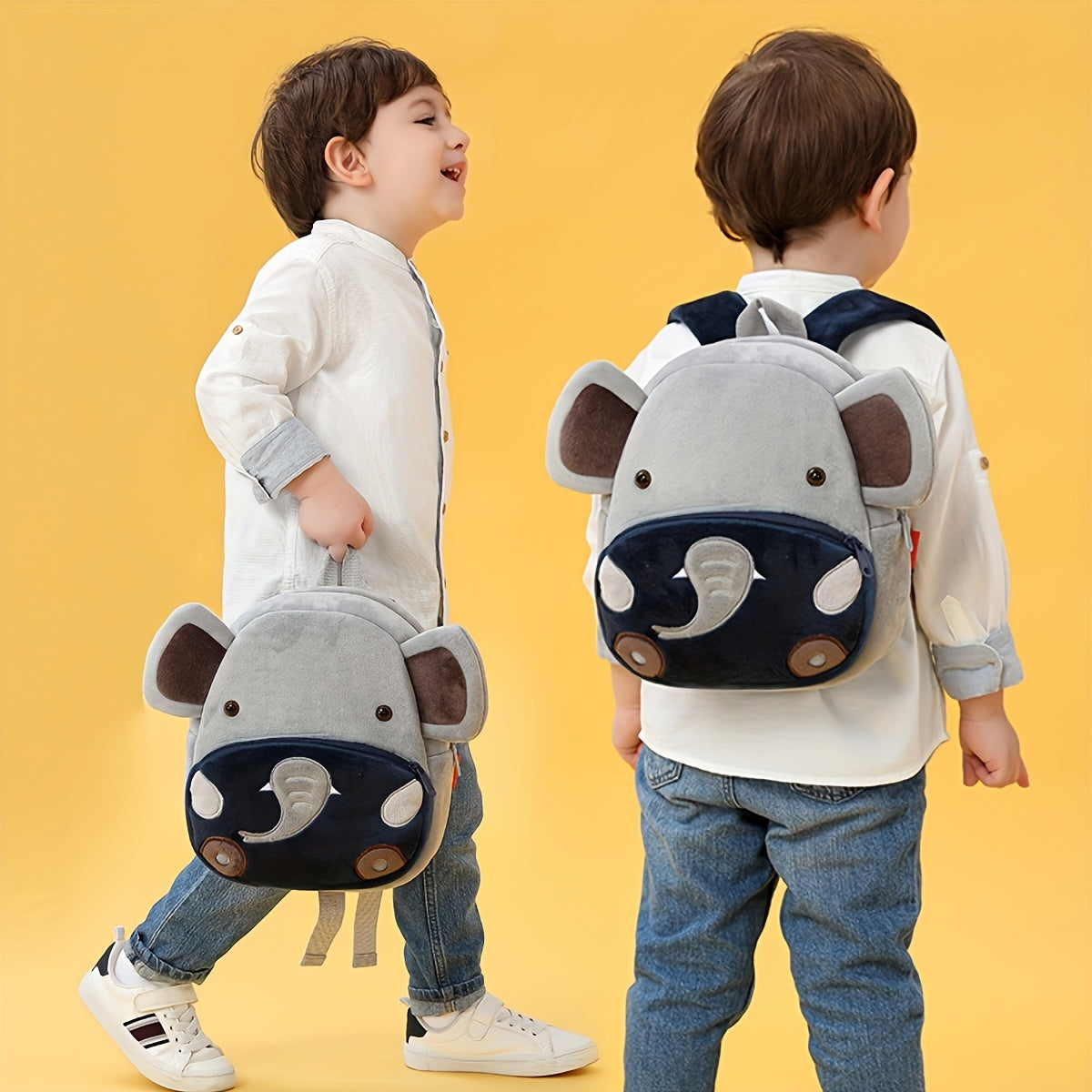 1PC Toddler Plush Cartoon Backpack – Cute & Lightweight Mini Travel Bag for Kids, Boys & Girls