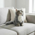 Realistic Maine Coon Cat Figurine – Lifelike Faux Cat Home Decor