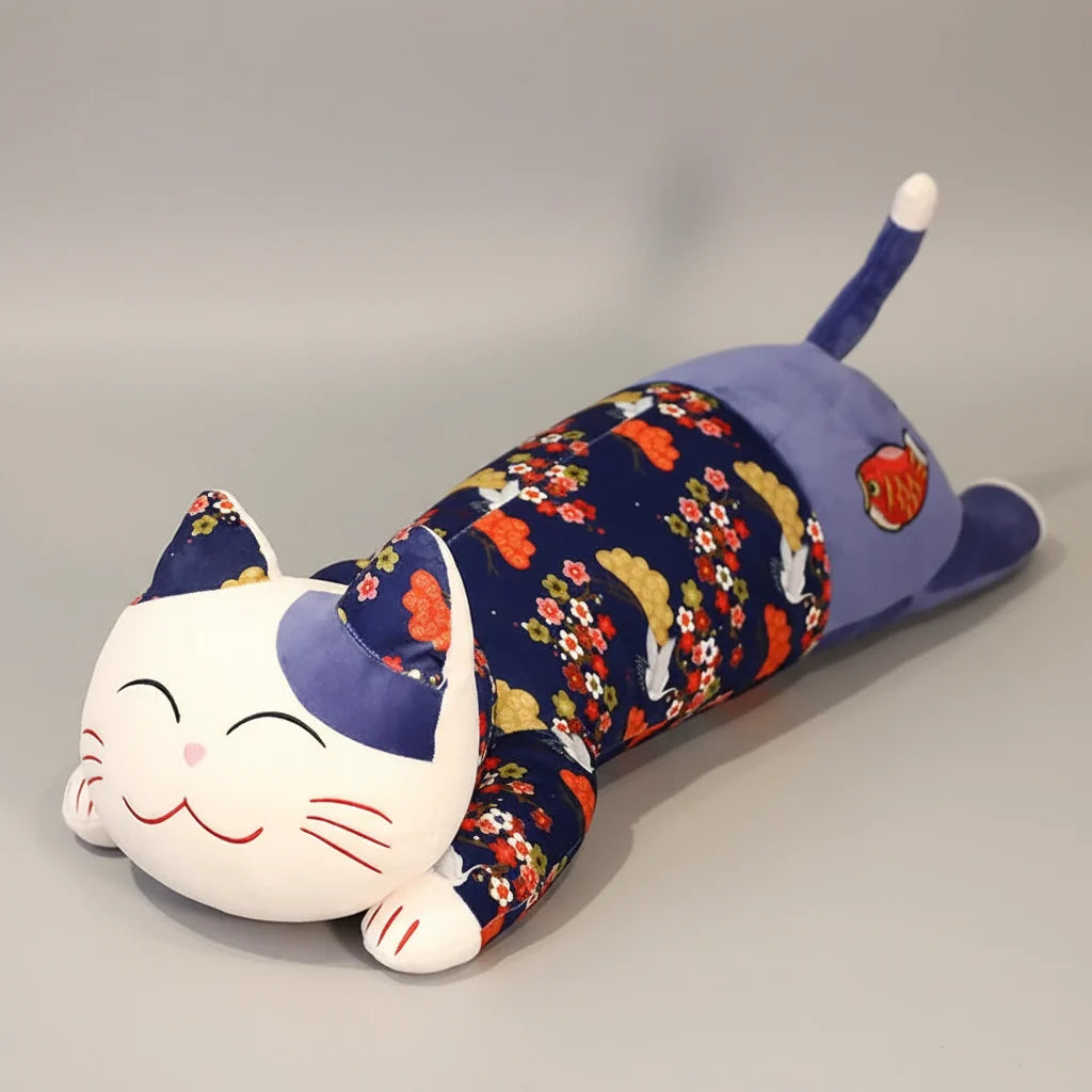 Giant Lying Cat Plush Toy – Kawaii Long Cat Body Pillow Stuffed Animal