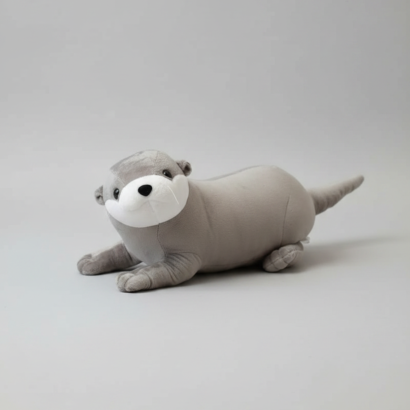 Realistic Otter Plush Toy – Cute Sea Otter Stuffed Animal Pillow