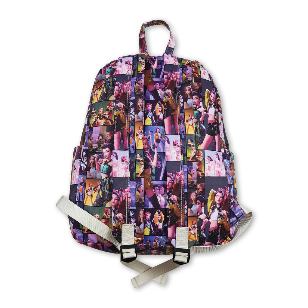 Purple patchwork music hunter kids girls backpack