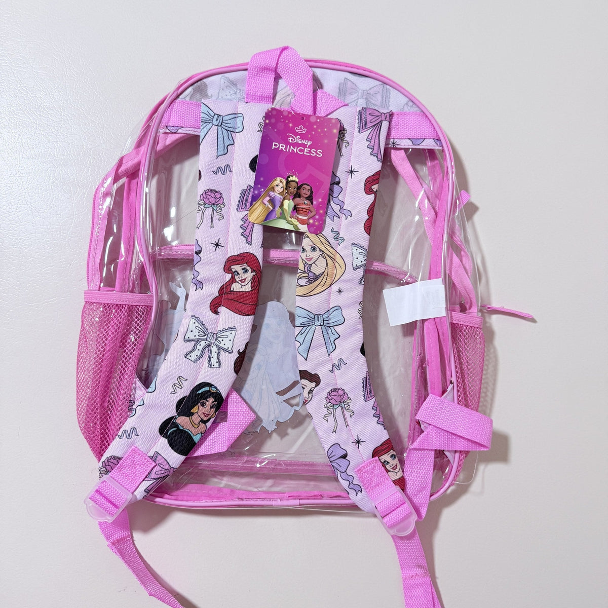 Disney Princess Kids Clear PVC Backpack, 16 in, School and Stadium