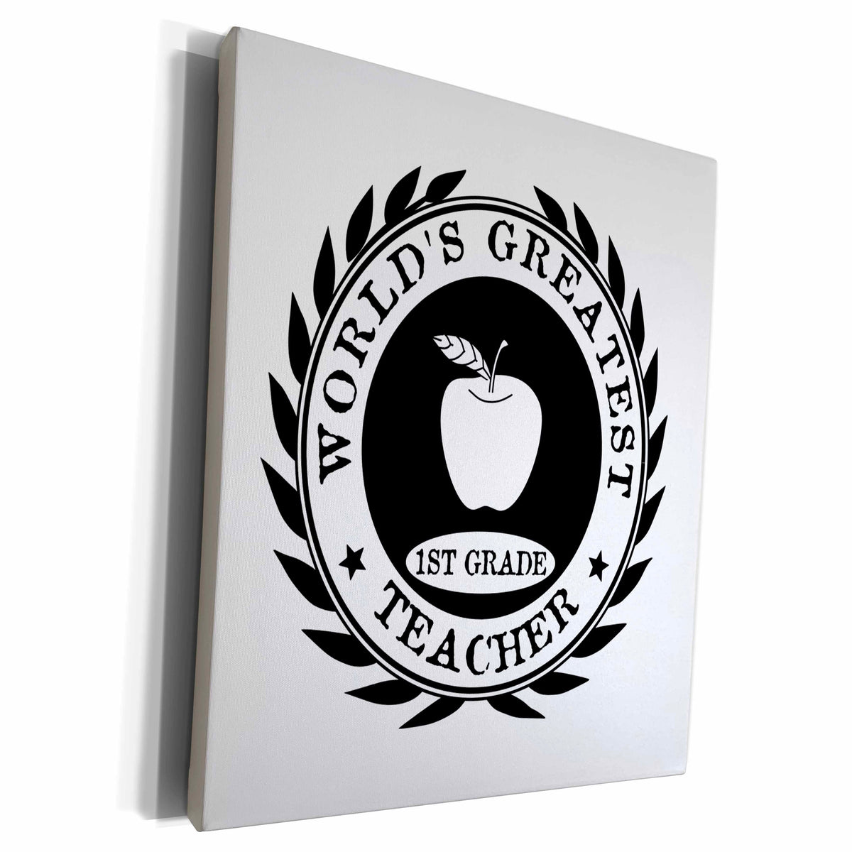 3dRose Worlds Greatest 1st Grade Teacher award Best first... - Museum Grade Canvas Wrap (cw_165014)