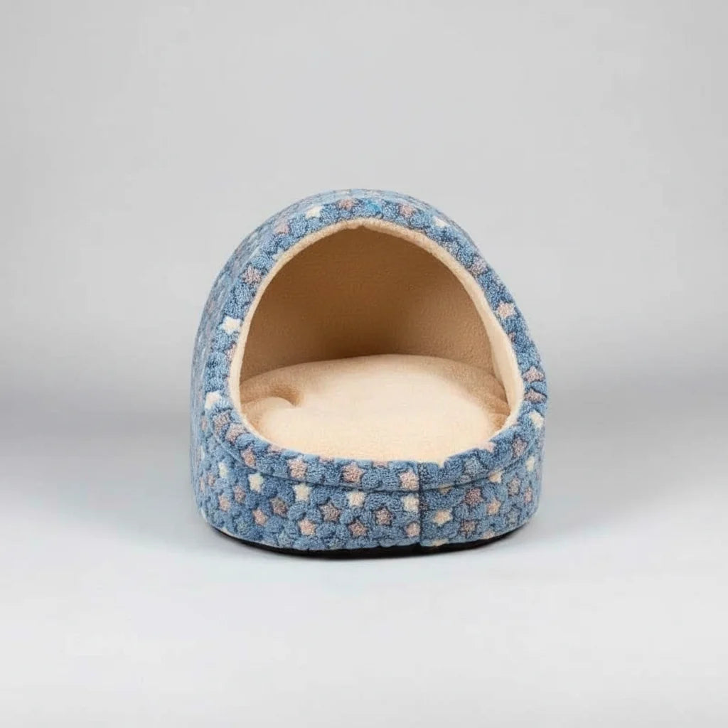 Cozy Cave Dog & Cat Bed – Soft Foldable Puppy Nest with Removable Cover, 100% Cotton, 6 Colors (S–L)