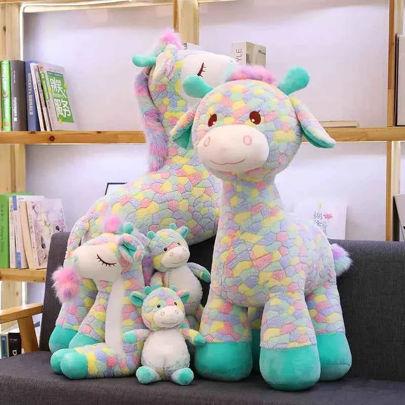 Kawaii Rainbow Sika Deer Plush Toy – Cute Giant Deer Stuffed Animal Pillow