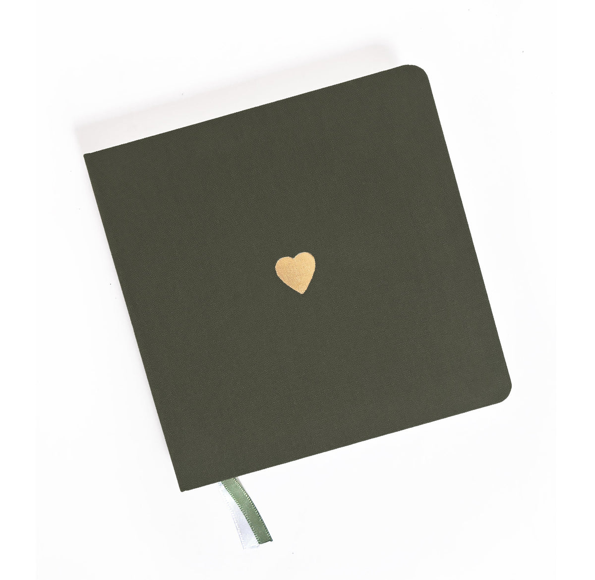 Classic Heart Foil Embossed Square Linen Notebook