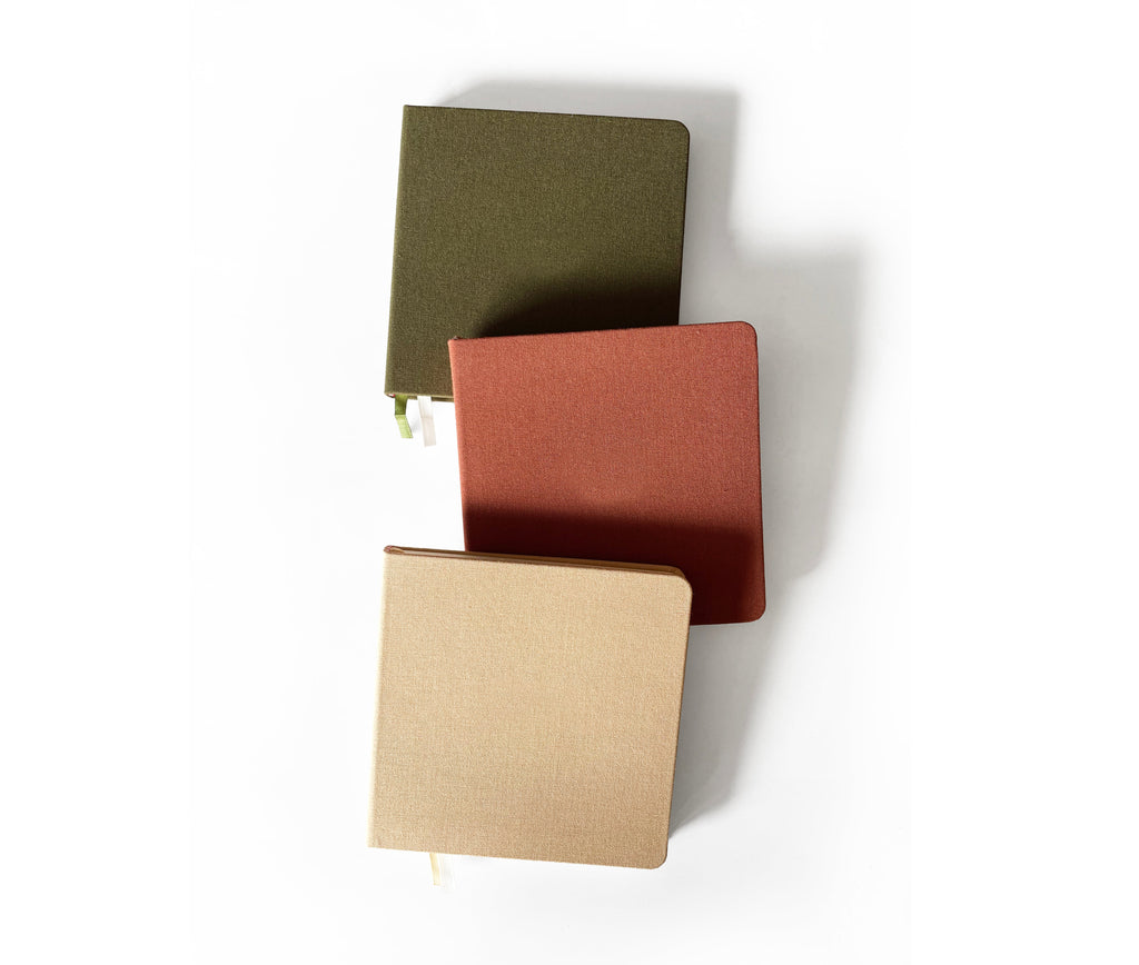 Earth Tones Square Linen Notebook