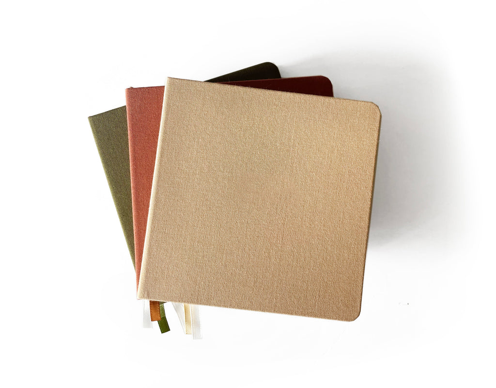 Earth Tones Square Linen Notebook