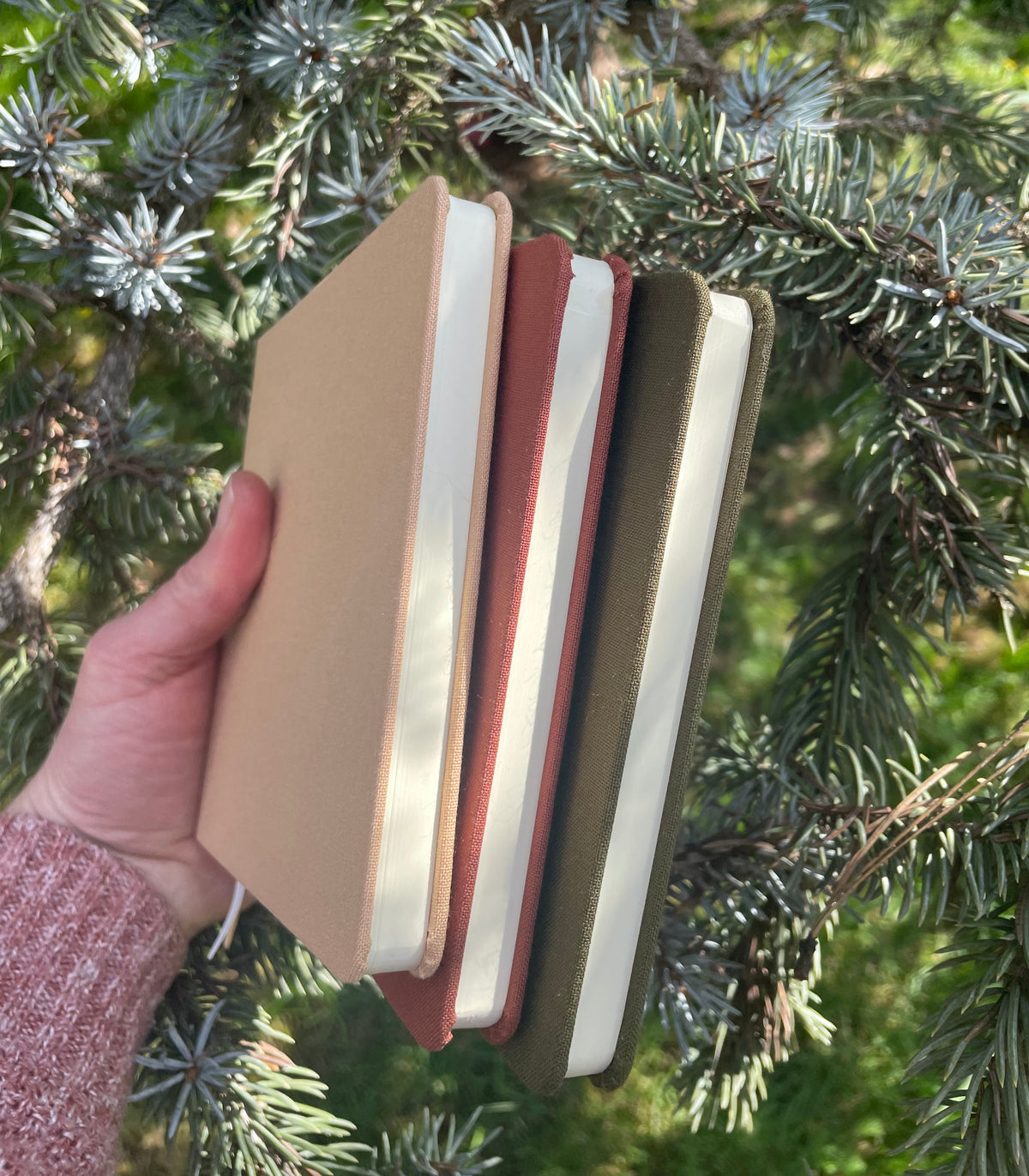 Earth Tones Square Linen Notebook