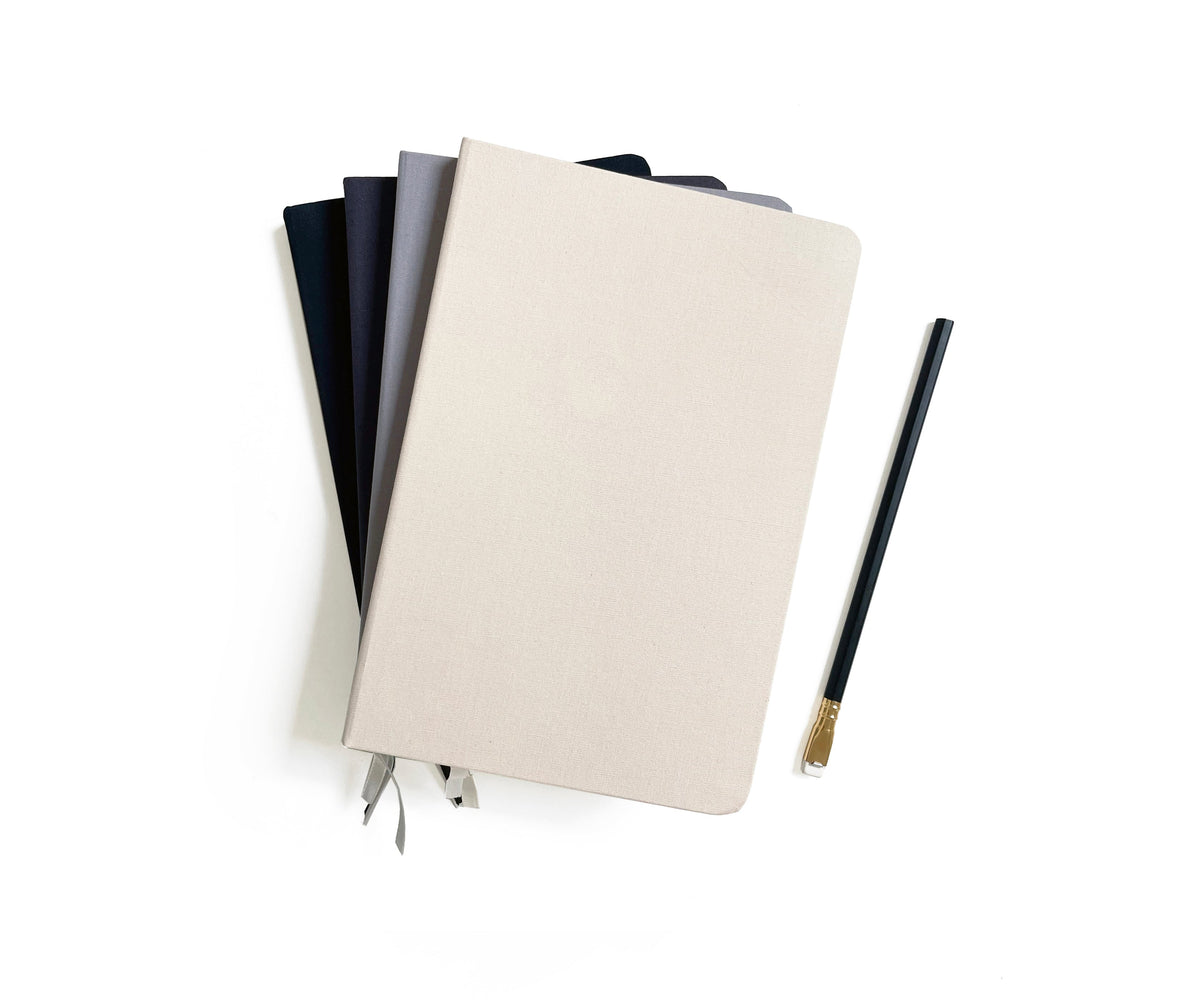 Neutral Tones Linen Notebook | A5 Rectangular