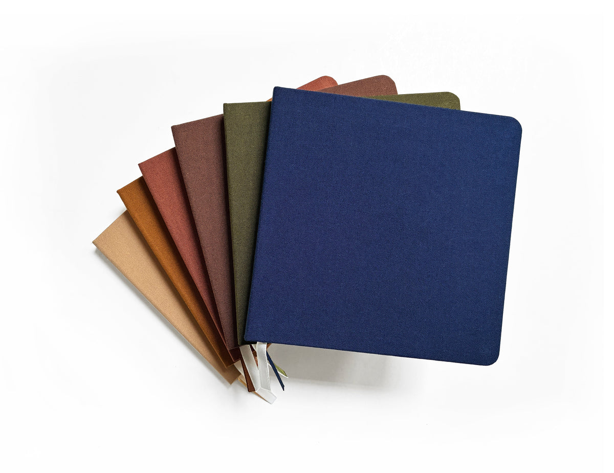 Earth Tones Square Linen Notebook