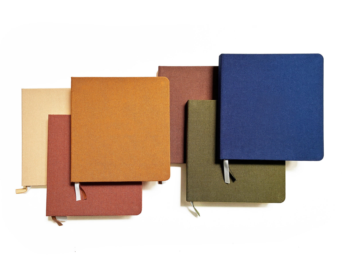 Earth Tones Square Linen Notebook