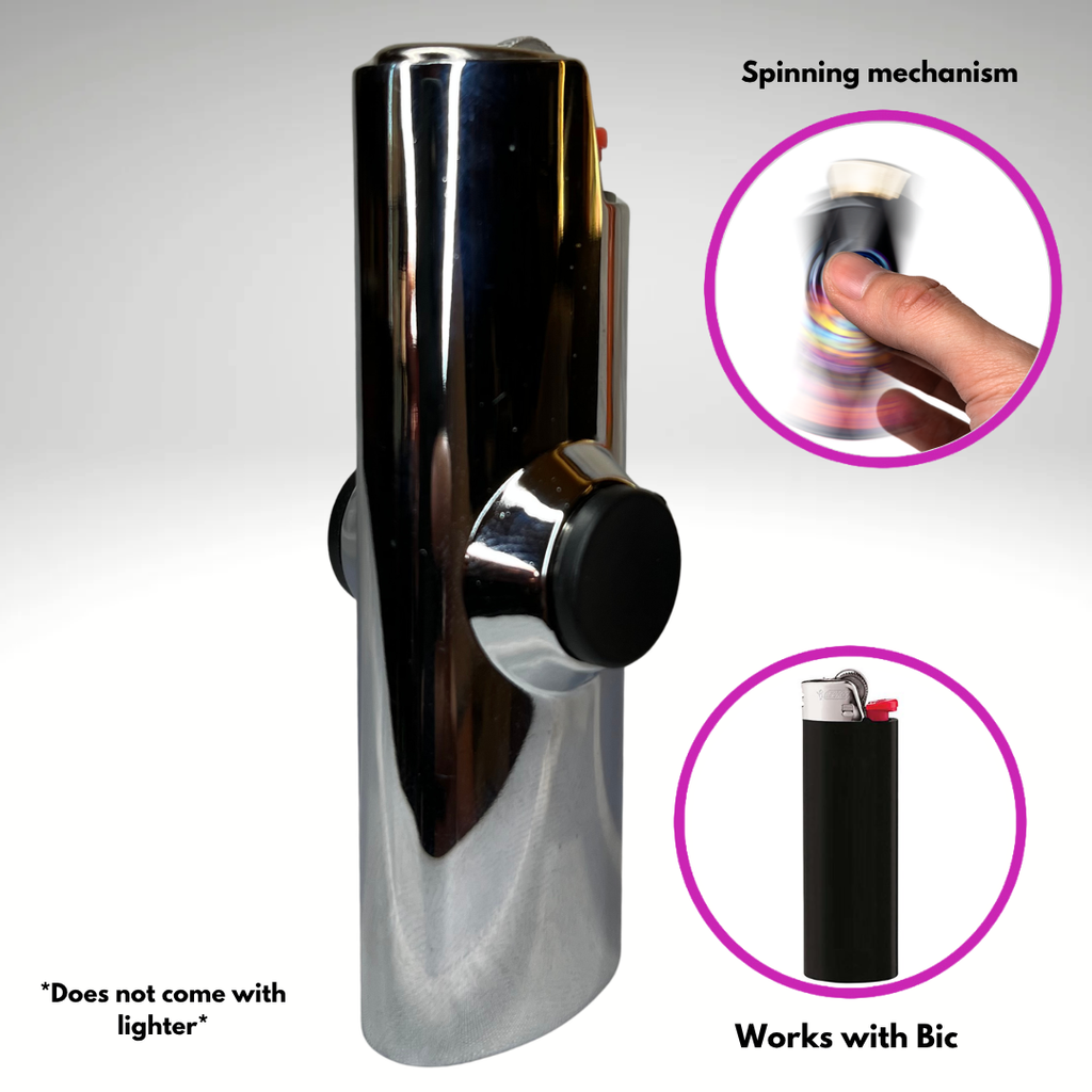 Metal SLVR Surfer ~ Fidget Spinner Case for Bic Lighters