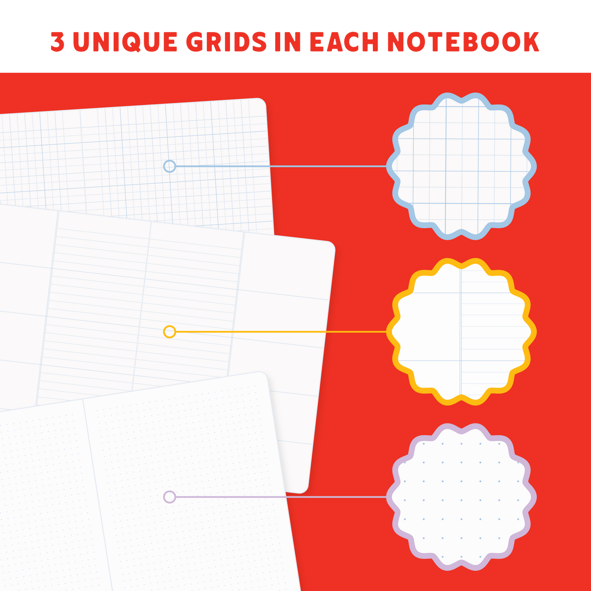 Happy Notebook in Royal Stripe