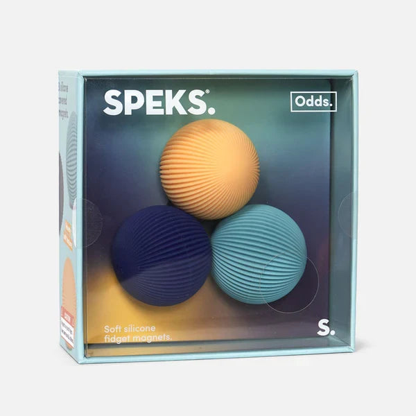 Speks Odds Soft Silicone Fidget Magnets, Silent Stress Relief Toys, Blue Lines
