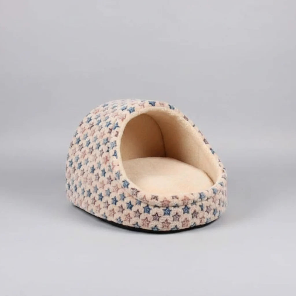 Cozy Cave Dog & Cat Bed – Soft Foldable Puppy Nest with Removable Cover, 100% Cotton, 6 Colors (S–L)
