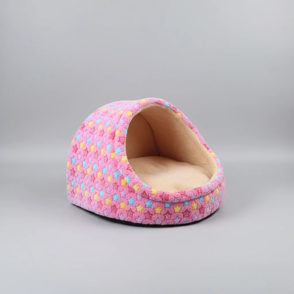 Cozy Cave Dog & Cat Bed – Soft Foldable Puppy Nest with Removable Cover, 100% Cotton, 6 Colors (S–L)