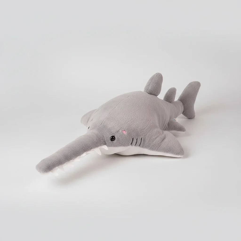 Giant Serrated Shark Plush Pillow – Soft Stuffed Shark Sofa Cushion in Blue, Gray & Colourful (55–140cm)