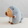 Shark Capybara Plush Toy – Cute Capybara in Shark Costume Stuffed Animal Pillow