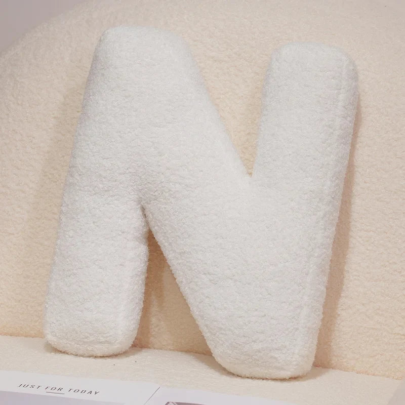 Kawaii English Letter Plush Pillow – Soft Stuffed Alphabet Sofa Cushion & Kids Learning Toy (A–Z + Heart)