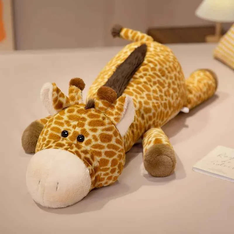 Giant Fluffy Giraffe Plush Toy – Cute Sleeping Giraffe Body Pillow