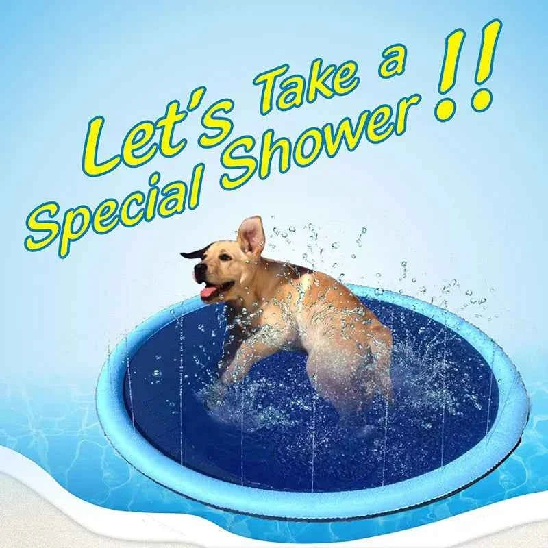Inflatable Pet Splash Pad & Swimming Pool – Outdoor Water Sprinkler Cooling Mat for Dogs & Kids (2 Designs, 3 Sizes)