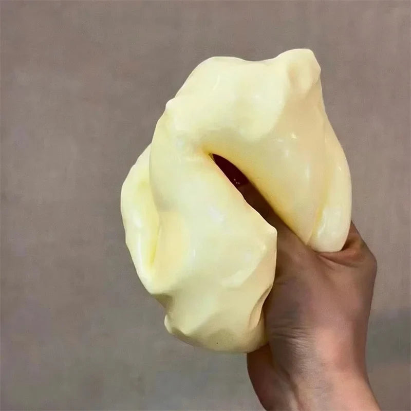 *-*Jumbo Cheese Cube Stress Ball Big Cheese Shapeable Squeeze Ball Non-Bounce Fidget Toy ASMR Sensory Anti-Stress Festival Gift