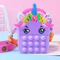 Girls Silicone Unicorn Messenger Bag Coin Purse | Cute Decompression Pop Fidget Toys for Children