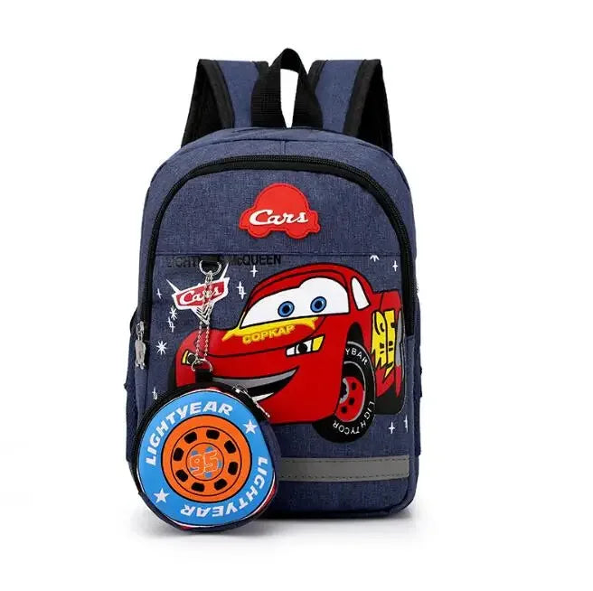 Cartoon Kids Boys & Girls 95 Car Backpack | Cartoon Schoolbag for Kindergarten | Plush Toy Travel Backpack Gift for Children