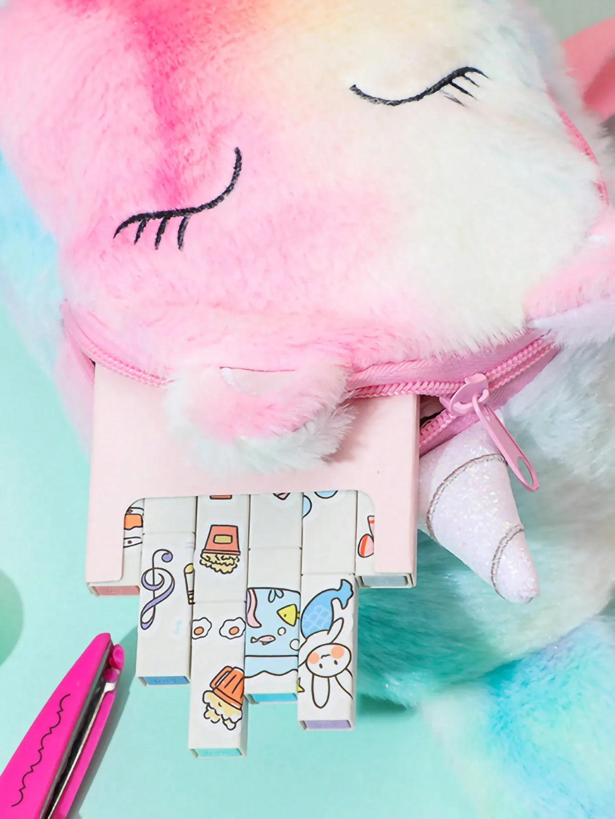 1 Pc Girls Cute Cartoon Plush Unicorn Chest Bag – Colorful Shoulder Crossbody Storage Bag for Daily Use