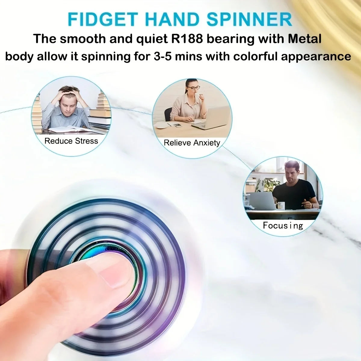 Colorful Metal Fidget Spinner – Stress Relief Toy