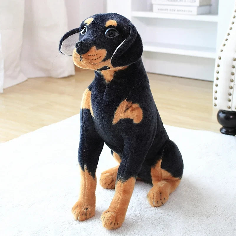 Realistic Sitting Dog Plush Toy – Rottweiler, Beagle, German Shepherd & Dalmatian