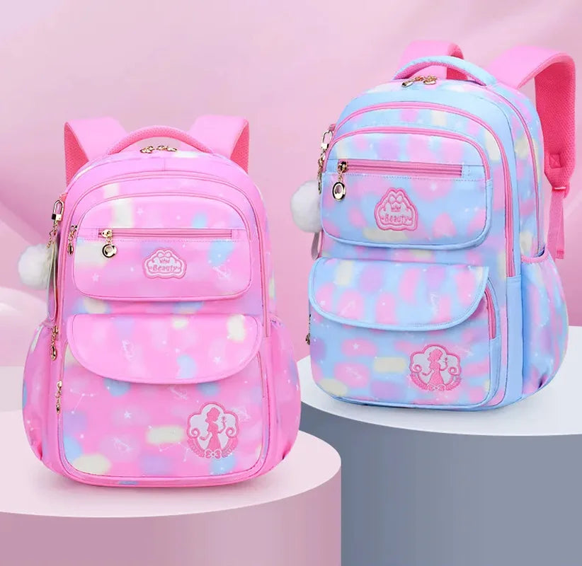 Pink Children Girl Backpack – Kawaii Cute School Bag for Kids & Teens, Waterproof Primary Schoolbag