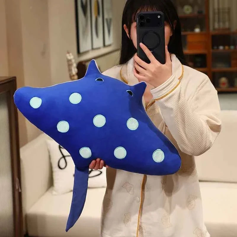 Giant Manta Ray Plush Toy – Kawaii Sea Animal Stuffed Pillow