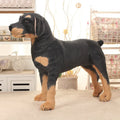 Realistic Black Dog Plush Toy – Standing Stuffed Animal Decor