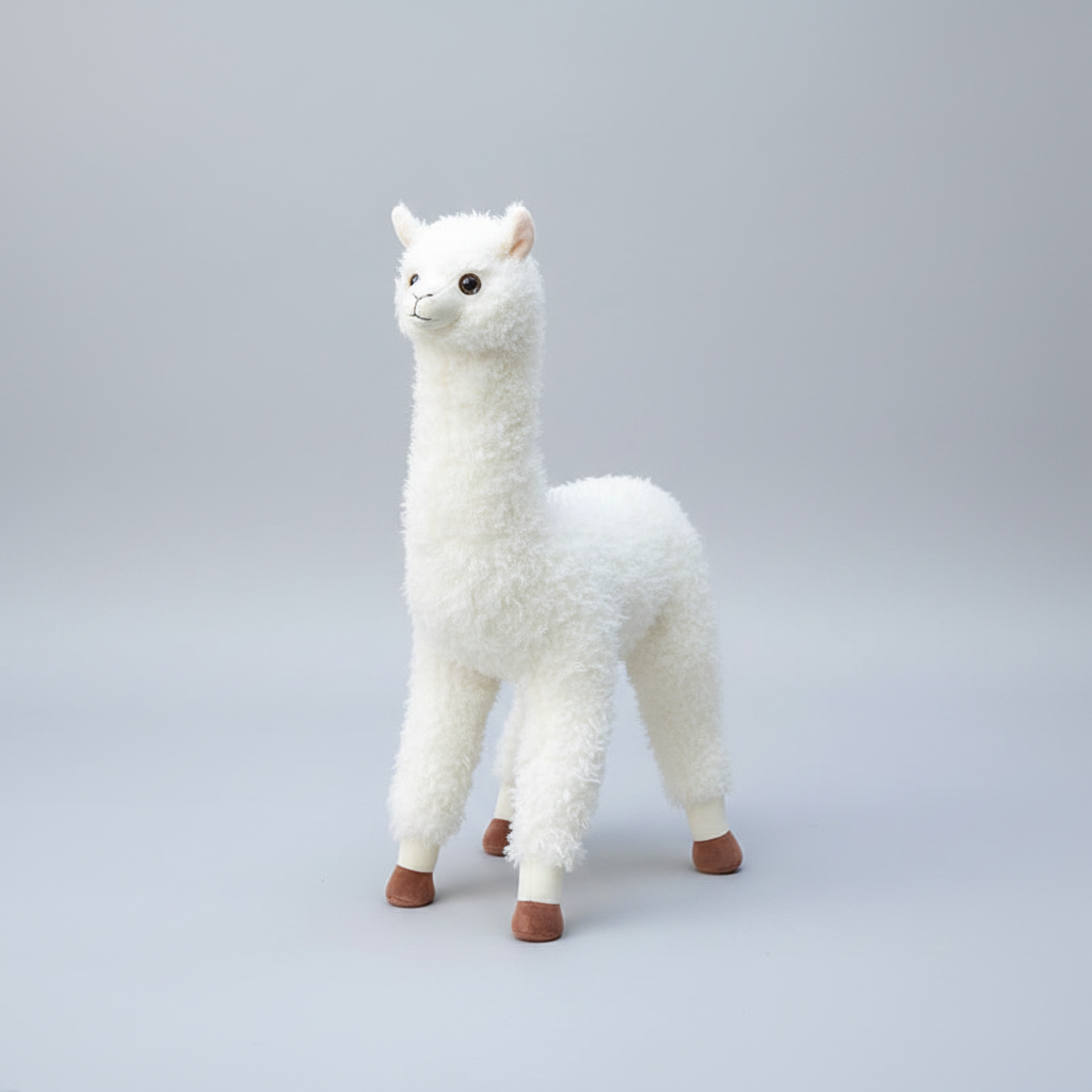 Realistic Standing Alpaca Plush Stuffed Animal – Soft Llama Toy for Kids & Adults