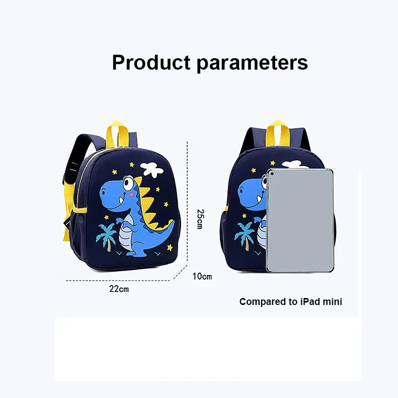 New Kids Cartoon Dinosaur Backpack School Bag, Cute Printed Kindergarten Primary School Bookbag for Boys and Girls