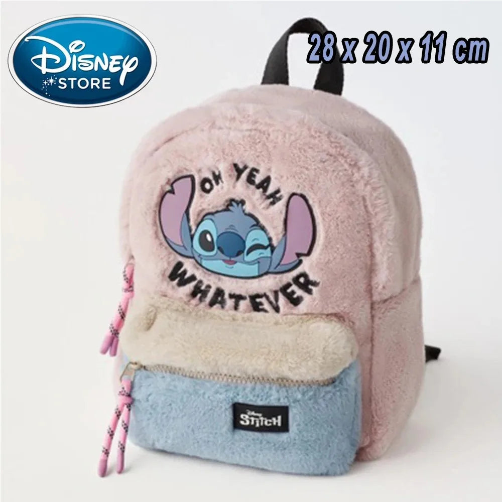 Cartoon Plush Backpack – Blue Alien Cartoon Large Capacity Cartoon School Bag for Kids