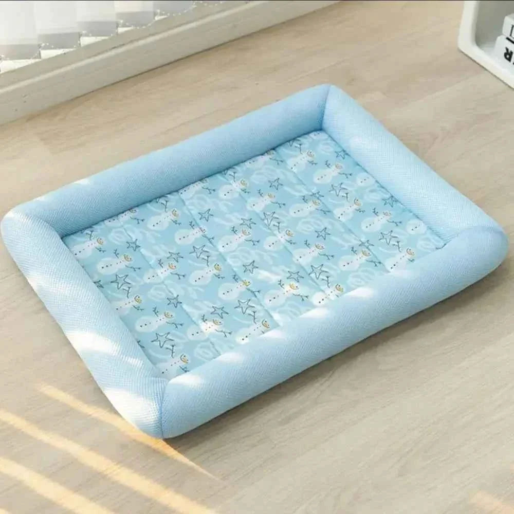 Cooling Pet Bed Mat for Dogs & Cats – Breathable Waterproof Anti-Slip Square Sleeping Pad (2 Colors, S–XL)