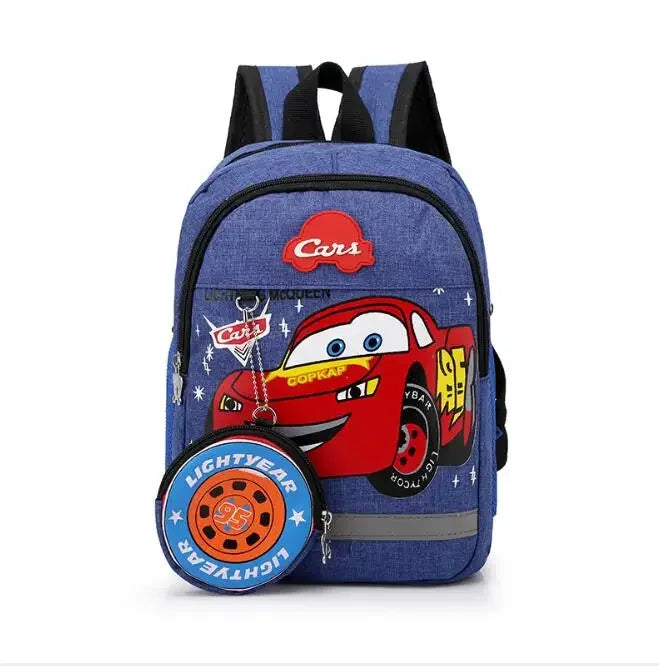 Cartoon Kids Boys & Girls 95 Car Backpack | Cartoon Schoolbag for Kindergarten | Plush Toy Travel Backpack Gift for Children