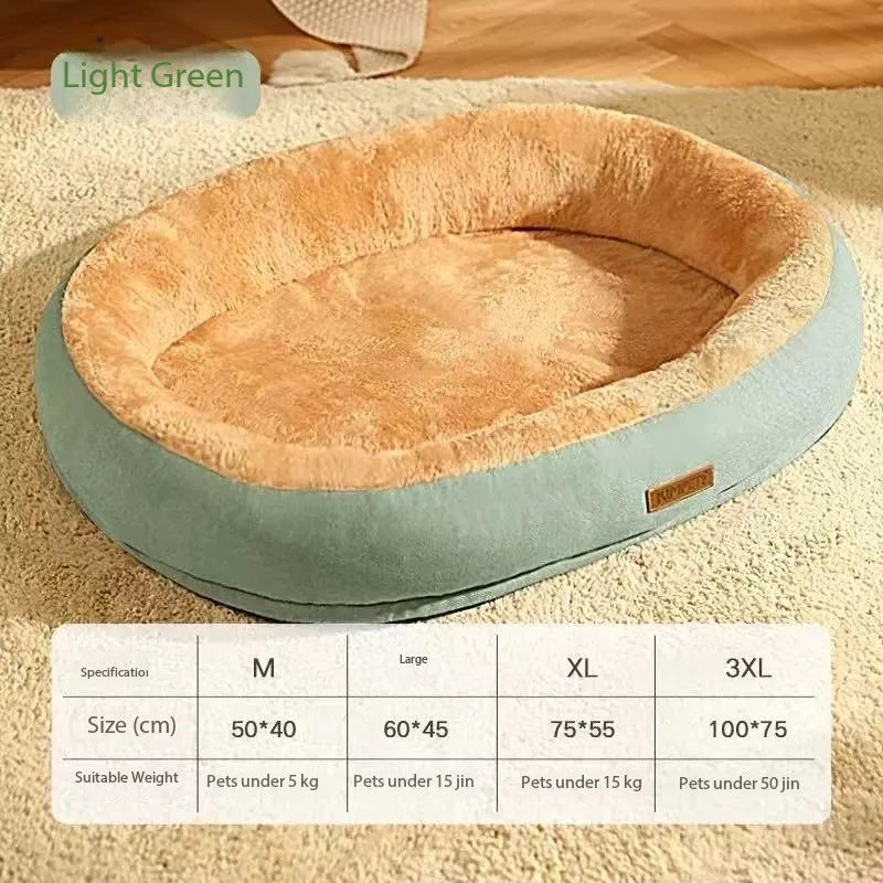 Calming Donut Pet Bed – Ultra-Soft Plush Washable Sofa for Cats & Dogs, Deep Sleep Neck Support, 2 Colors & 2 Sizes
