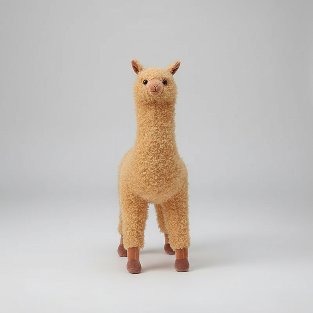 Realistic Standing Alpaca Plush Stuffed Animal – Soft Llama Toy for Kids & Adults