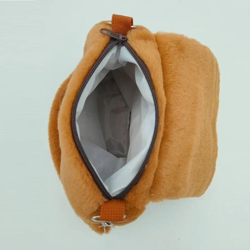 Plush Capybara Faux Fur Kids Backpack - Cute Large Capacity School Bag